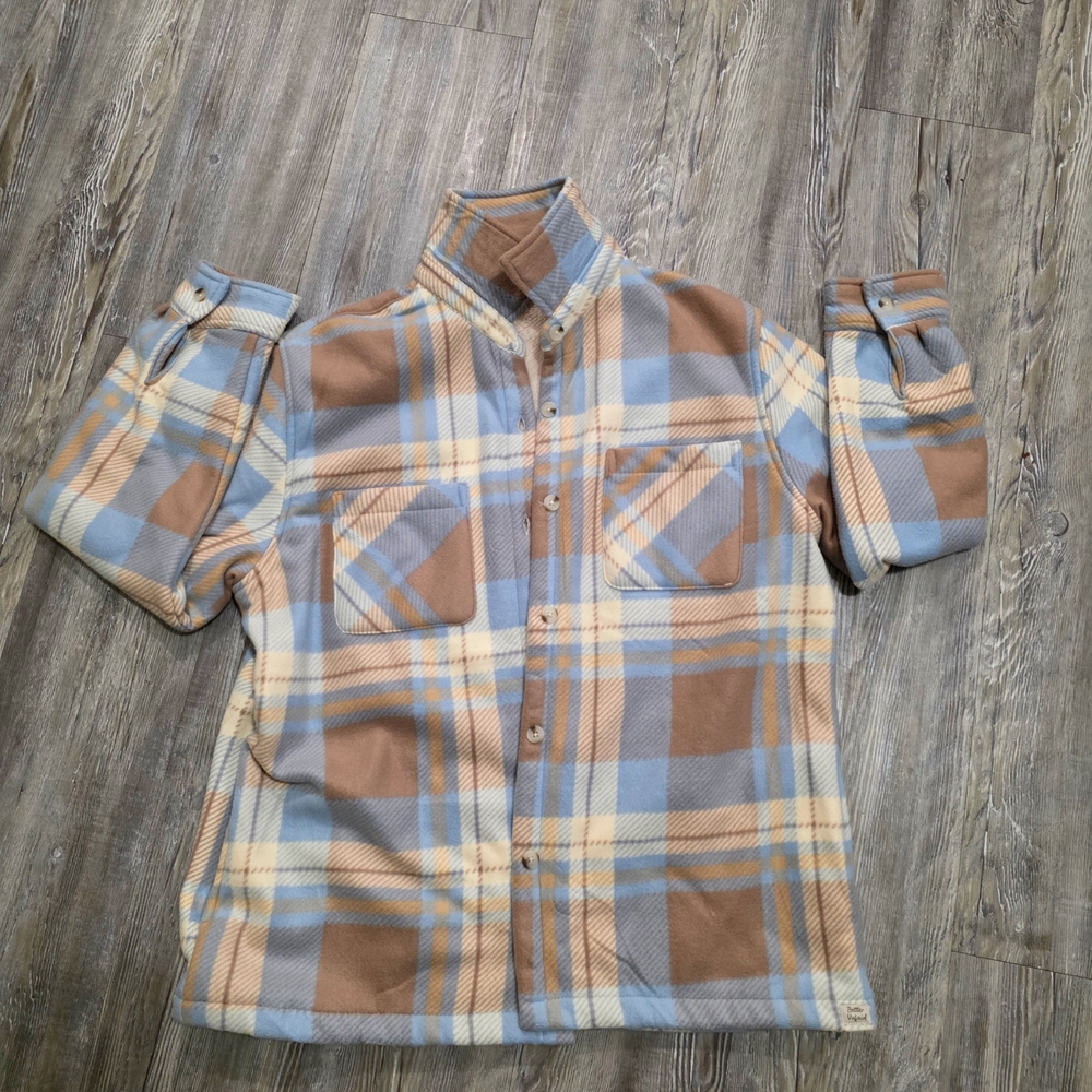 Plaid Fleece Button-Up Top